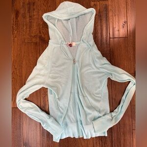 Light blue zip up hoodie